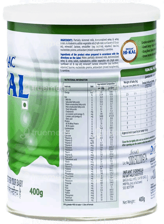 Dexolac Hi Kal 6 To 24 Months Follow Up Formula Powder Tin 400Gm